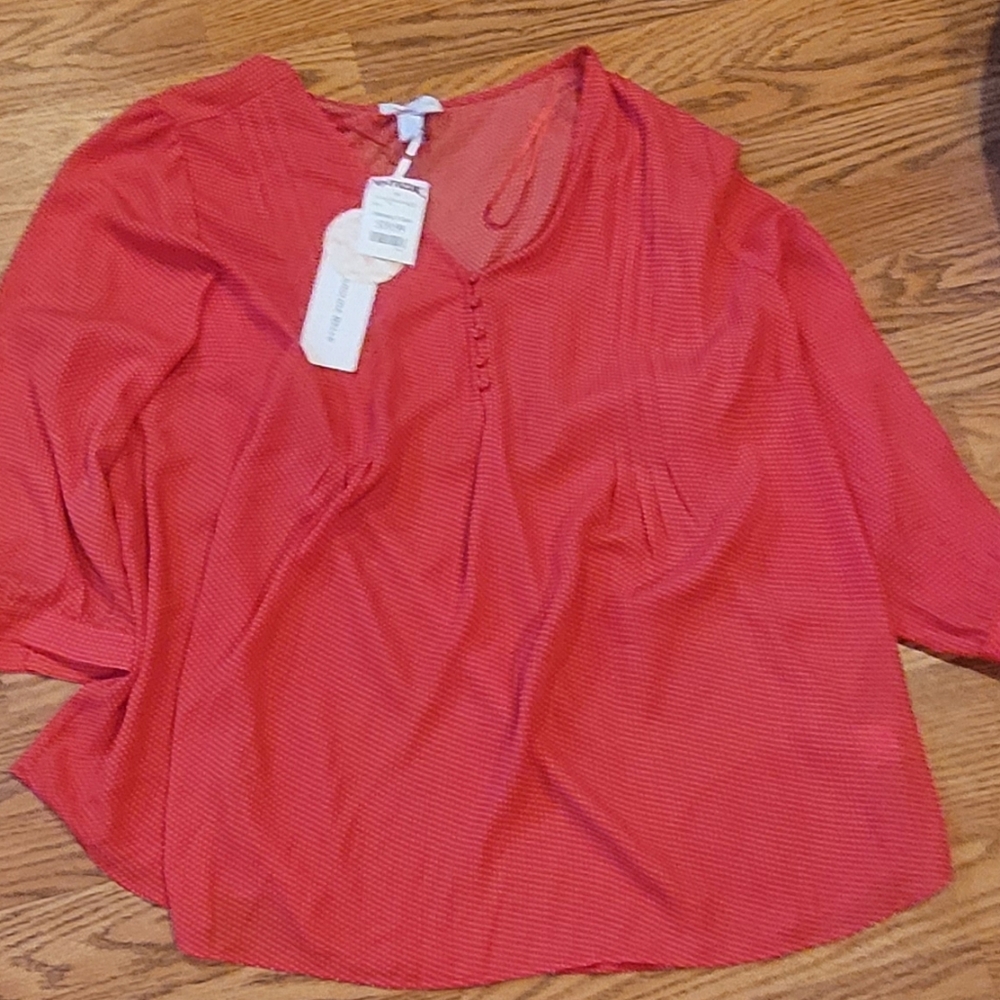 Carolina Belle Vibrant Red Blouse